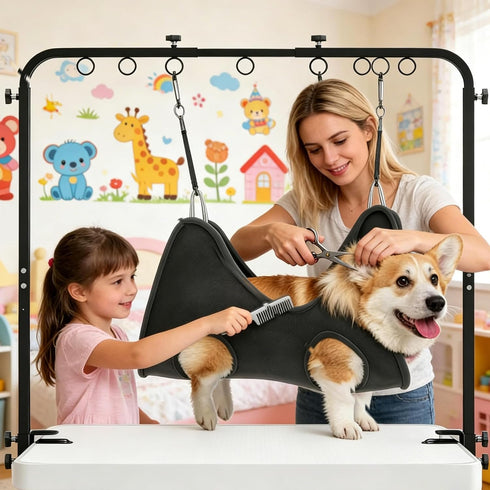 Generic Hammock 42'' 27''39'' 2.76'', Hammock 2 Trimming, Dog Grooming Table Arm with Height, Width, Clamp Fits up