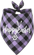 Dog Easter Bandana, 2 Pack Buffalo Plaid Puppy Scarf with Designer Painting