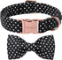 Unique Style Paws Cotton Dog Collar with Bow, Black White Round Dot for Small Medium Large Boys Girls