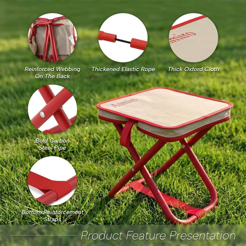 12.6-Inch 200LB Portable Stool Camping Stool,Mountaineering and Hiking Portable Folding Stools for Outdoor Gardening
