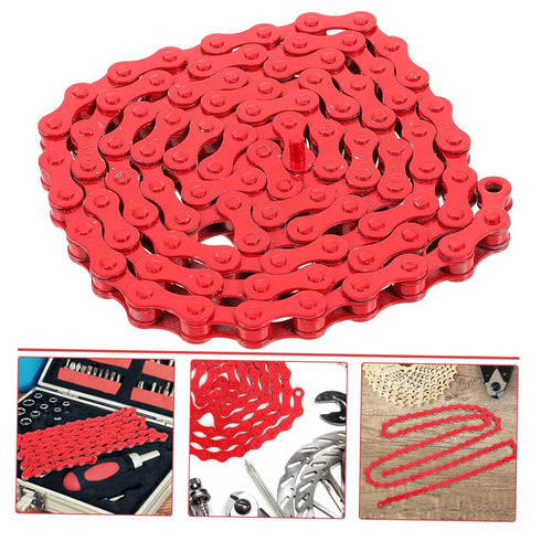 Toddmomy Red Bicycle Chain Accessories, Single Speed Bike Chain, Steel Road Vehicles