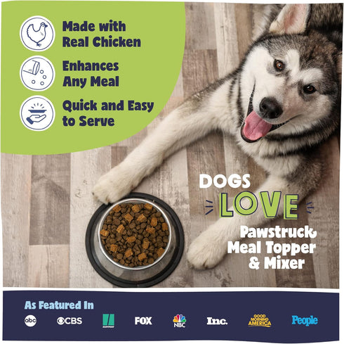 Pawstruck Vet Recommended Air Dried Dog Food Toppers - Real Chicken, Made in USA - 8 oz Premium All Natural Meal Mix-in