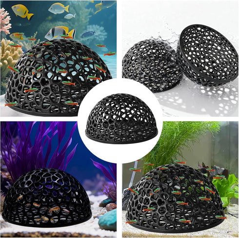 Hubaltuye 2 PCS Shrimp Hideout Black, Shrimp Cave Tunnel, Shrimp Hides for Aquarium Small Fish Habitat, Durable Hollow