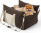 Lesure Small Dog Car Seat - Waterproof Booster Seat with Storage Pockets and Clip-On Safety Leash, Brown