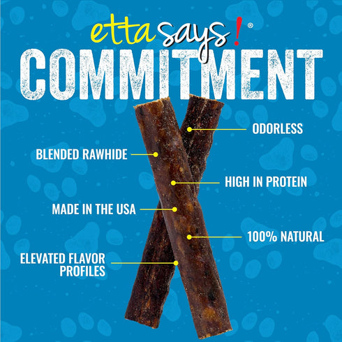 etta says! Crunchy Premium Dog Chews - 4.5" Rabbit Chews, Grain-Free, Made in The USA, Good for Teeth (36 Count)