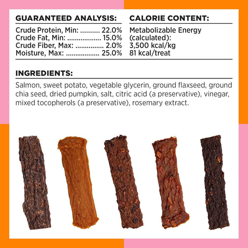10 oz BIXBI Skin & Coat Support Salmon Jerky Dog Treats, - USA Made Grain Free Dog Treats - Antioxidant Rich to Support