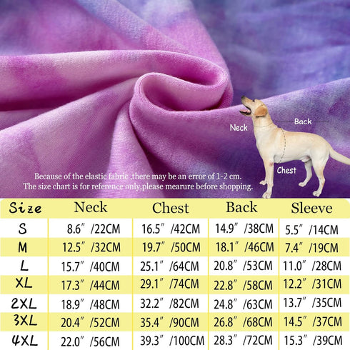 Dog Cotton Tie Dye Hoodie Blue Pullover Sweatshirt, Soft and Stretchy Pets Clothes for Large Dogs (Blue 2XL)