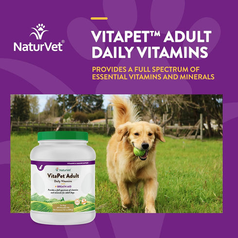 NaturVet Vita Pet Adult Plus Breath Aid Tablets, Time Release, 365 ct