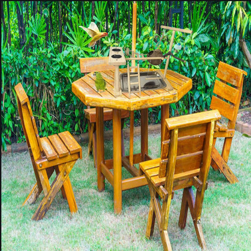 Parrots Playground Bird Play Stand Natural Wood Parrot Perch Gym Playpen Parakeet Nest with Feeder Cups Ladders