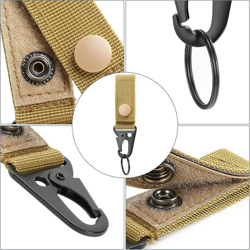 FRTKK Tactical Molle Key Ring Gear Key Keeper, Nylon Belt Keychain Molle Webbing Clip Buckle for Bags