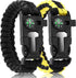 Survival Bracelets for Men - Paracord Tactical 5-in-1 Camping Gear Kit with 12-ft Detachable Parachute Rope, Fire