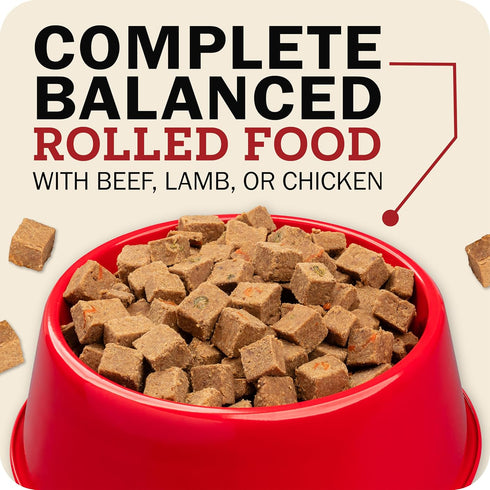 4 lb, 1 Count Redbarn Pet Products All-Natural Premium Rolled Dog Food, Beef Recipe - Soft Semi-Moist Wet Formula