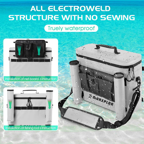 Kayak Cooler, Waterproof Kayak Seat Back Cooler for Kayaking, Portable Ice Chest, Beach Cooler, Travel Lunch Bag