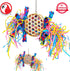 Bonka Bird Toys 1721 Round Basket Bamboo Paper Crinkle Beak Feet Hanging Forage Stuffed for Parrots