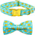 Elegant Little Tail Easter Day Dog Collar with Bow, Chicken Eggs Print, Adjustable for Small Dogs