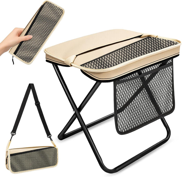 OrbitShell XL Portable Chairs for Adults, 14.2" Tall & Wide Knee-Friendly Folding Stool