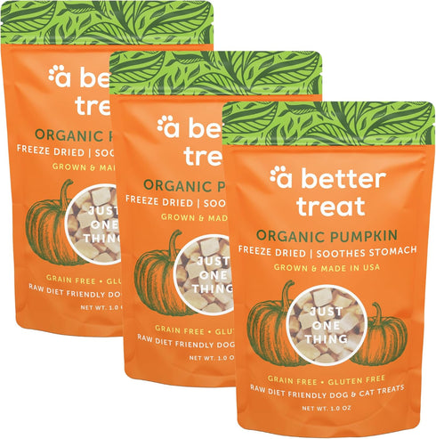 A Better Treat – Freeze Dried Organic Pumpkin Dog and Cat Treats, Natural, Healthy, Diabetic Friendly