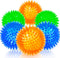 Squeaky Fetch Spike Balls TPR Toys for Small Dogs, Puppy Rubber 6 Pack, Bright Colors Chew Teething Toys