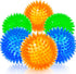 Squeaky Fetch Spike Balls TPR Toys for Small Dogs, Puppy Rubber 6 Pack, Bright Colors Chew Teething Toys