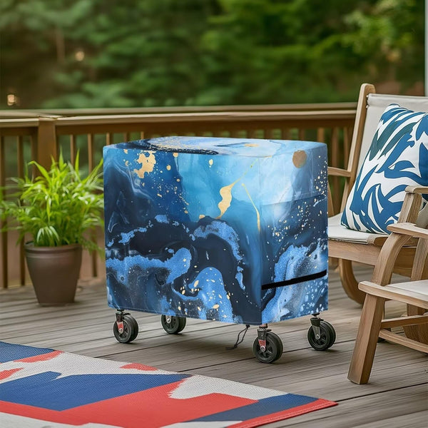 Waterproof 80 Qt Rolling Cooler Cart Cover with Adjustable Drawstring Durable Easy