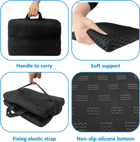 3D Esme L&H Portable Seat Cushion, Breathable Fabric Foldable Seat Cushion for Stadium Bleachers/Airplane Travel; Soft