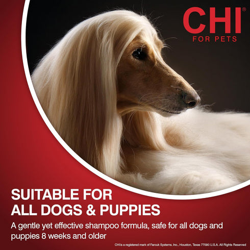 8 16 Oz CHI for Dogs Tearless Puppy Shampoo with Silk Protein, Gentle Dog Wash for Young Coats, pH Balanced Sulfate