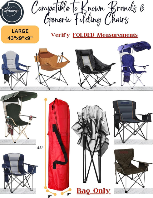 43"x9"x9" Hammock, 420D (Red, L) Replacement Bag for Folding Camping Chair, Camp Chairs, Yoga Mat, Beach Chair