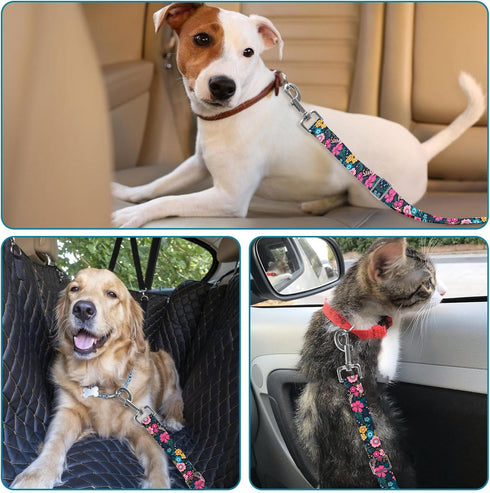 HCYPCV 20 33 inches Adjustable pet cat and Dog car seat BeltThe Lanyard is Flexible and Adjustable from to (Floral)