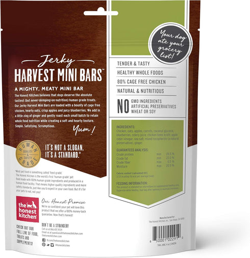 The Honest Kitchen Jerky Harvest Mini Bars: Chicken Recipe With Apples & Blueberries, 4 oz Bag