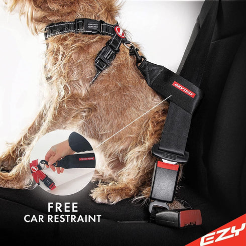 EzyDog Premium Chest Plate No-Pull Padded Comfort Dog Harness for Training and Walking (X-Small, Denim)