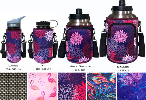 Koverz One Gallon Jug Carrier, Midnight Mums, Compatible with Yeti & RTIC One Gallon Jugs