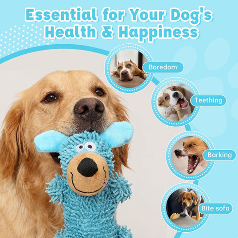 2PCS Squeaky Dog Toys, Squeaky Dog Chew Toys Bear Plush Dog Toys to Keep Them Busy, Built-in a Squeaker Interactive