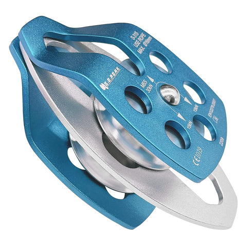 SEPEAK CE 30kN Large Rescue Climbing Pulley, Double Sheave with Swing Plate, Portable Outdoor Safety Pulley for