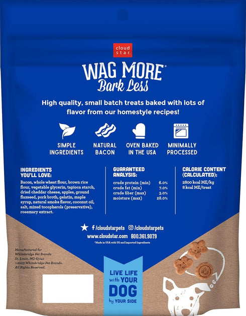 Cloud Star Wag More Bark Less Soft Chews Dog Treats, Bacon, Cheese & Apples, 6 Oz. Pouch