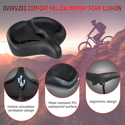 Oversized Bike Seat for Peloton Bike & Bike+ | Wide Saddle Replacement for Exercise or Road Bikes, Cushion for Men &