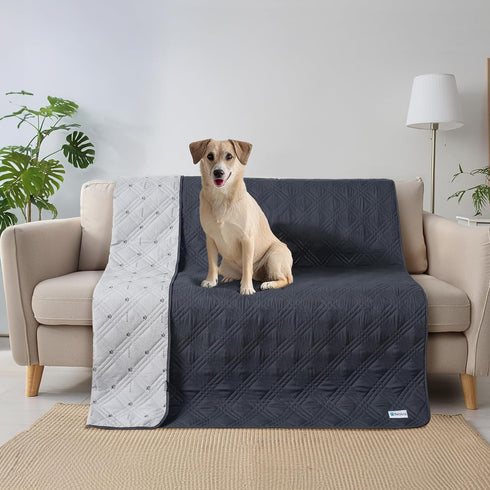 PetAmi Waterproof Couch Cover for Dogs, Reversible Sofa Protector, Washable Blanket for Pet Cat Bed, 102x82 Gray