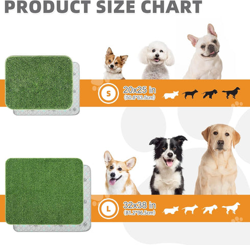 Tray,20"*25" KOOLTAIL Dog Grass Pad with Washable Pee Pads for Puppy Potty Soft Artificial Turf Multipurpose Reusable
