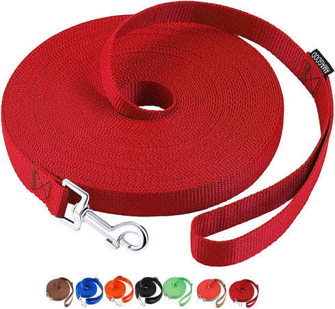 AmaGood Dog/Puppy Obedience Recall Training Agility Lead, 15 ft 20 ft 30 ft 50 ft Long Leash for Dog Training (20feet,
