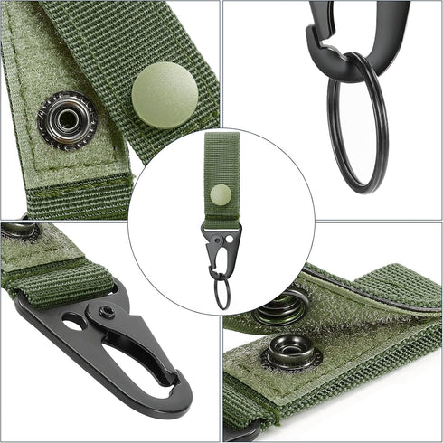 FRTKK Tactical Molle Key Ring Gear Keeper, Nylon Belt Keychain Clip for Molle Bags