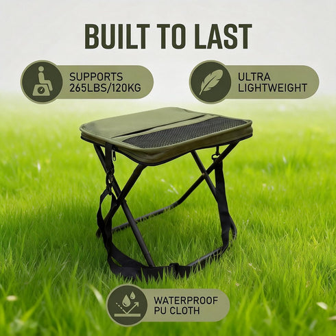 Generic Portable Folding Camping Stool with Storage Bag, Compact Collapsible Mini Chair for Fishing, Hiking, BBQ
