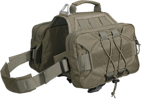 EXCELLENT ELITE SPANKER Dog Pack - Saddle Bag Backpack for Medium & Large Dogs, 2 Capacious Side Pockets (M, Ranger