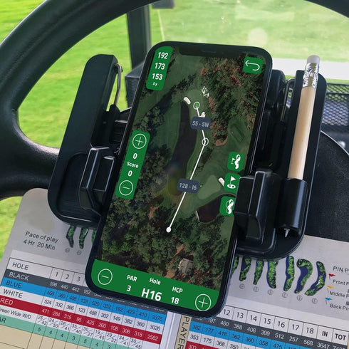 Golf Cart Phone Holder, Steering Wheel Cell Phone Mount, Flip Up Club Car Golf Cart Accessories EZGO Yamaha