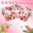 Elegant Pink Rose Print Dog Collar, Durable Cotton Adjustable Pet Collar with Metal Buckle for X-Small Dogs