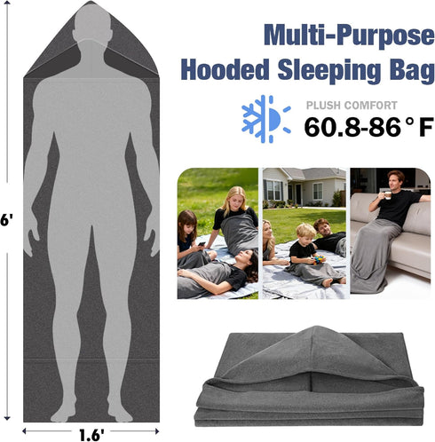 Sleep Pod for Deeper Sleep - Wearable Blanket with Comfy Hoodie, Home Camping Sleeping Bag, Guide Your Mind and Body
