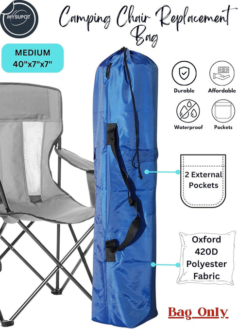 40"x7"x7" Hammock, 420D (Blue, M) Replacement Bag for Folding Camping Chair, Camp Chairs, Yoga Mat, Beach Chair