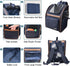 JESPET & GOOPAWS Collapsible Pet Carrier Backpack for Dogs and Cats, Breathable Mesh for Hiking and Camping (Navy Blue)