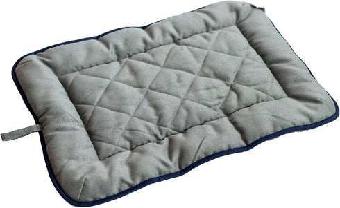 Dog Gone Smart Pet Products Chenille Dog Sleeper Cushion, Medium 21"x30", Grey with Blue Trim