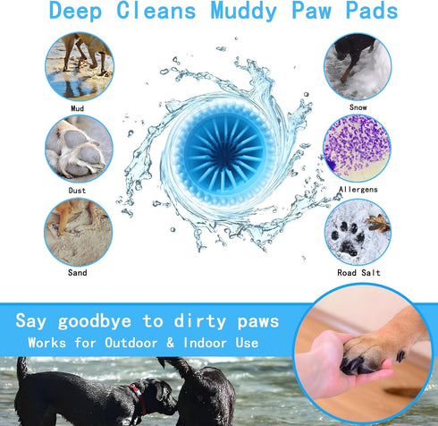 Kabetig 2-in-1 3 Dog Paw Cleaner Kit for Medium & Small Dogs - Quick Clean No Full Bath, Paw Wash Cup with Detachable