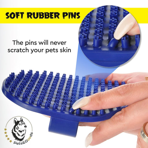 Dog and Cat Grooming Brush, Rubber Brush for Bathing, Washing, Deshedding Short or Long Pet Hair