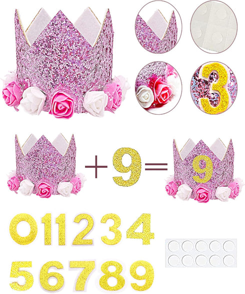 PET SHOW Pink Floral Hat, Bandana & Collar Bows Set - Adjustable Birthday Gift for Dog, Cat, Rabbit